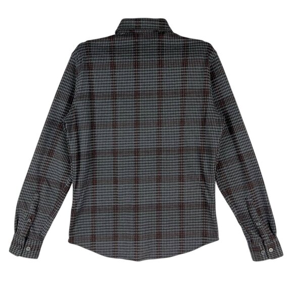 Express Men's Stretch Black Grey Plaid Button-Up Shirt Size XS Long Sleeve NWOT - Picture 2 of 10